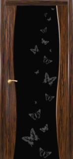 Дверь ДО Грация с пескоструйным рисунком2 Эбеновое дерево