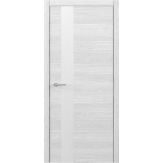 Межкомнатная дверь STATUS G Дуб полярныйХром Art-шпон Стекло белое