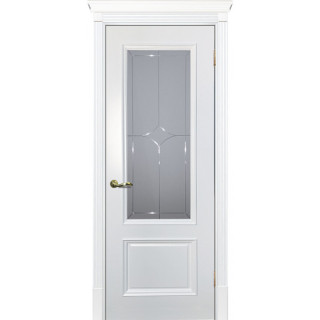 Дверь Смальта 07 Сатинат, гравированное Белый ral 9003