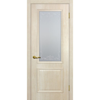 Дверь Верона 1 Сатинат, контурный полимер бесцветный Дуб бриош