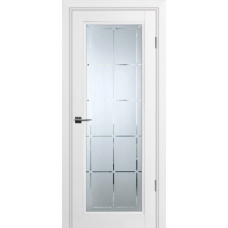 Дверь PSU-35 Сатинат, гравированное Белый