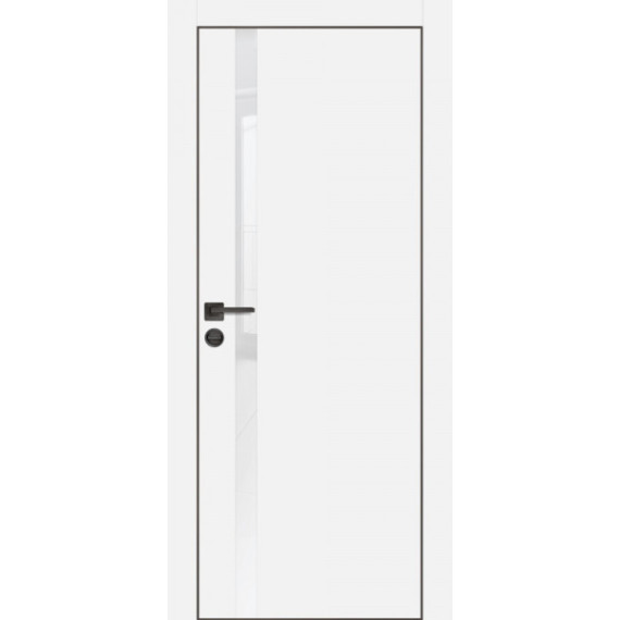 Дверь PX-8 черная кромка с 4-х ст. белоснежный лакобель Белый