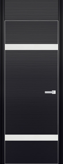 Дверь ДО 3D Стекло: Белый лак Цвет: Черная волна