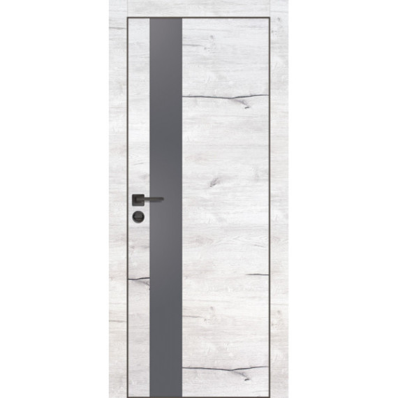 Дверь PX-10 черная кромка с 4-х ст. Серый мателак Дуб арктик