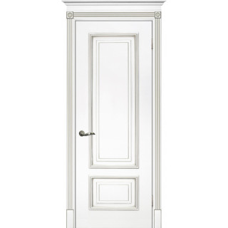 Дверь Смальта 08  Белый ral 9003 патина серебро
