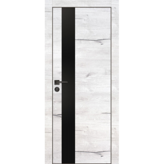 Дверь PX-10 черная кромка с 4-х ст. Черный мателак Дуб арктик