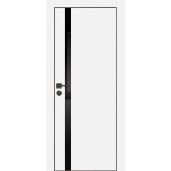 Дверь PX-8 черная кромка с 4-х ст. черный лакобель Белый