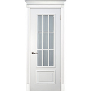 Дверь Смальта 08 Сатинат, пескоструйная обработка Белый ral 9003