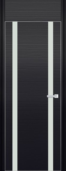 Дверь ДО 9D Стекло: Белый лак Цвет: Черная волна