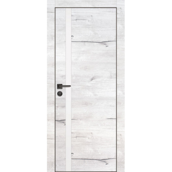 Дверь PX-8 черная кромка с 4-х ст. Белый мателак Дуб арктик