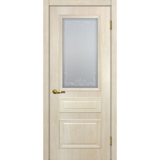 Дверь Верона 2 Сатинат, контурный полимер бесцветный Дуб бриош