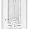 Межкомнатная дверь эмаль белая / патина серебро ( Ral 9003 ) Смальта 11 ДО