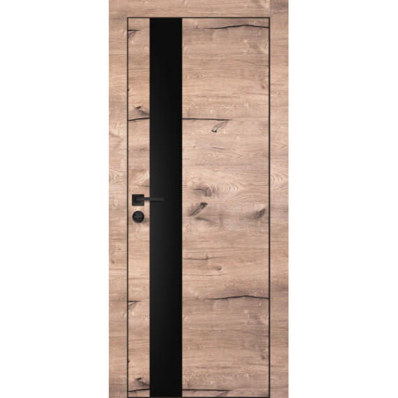 Дверь PX-10 черная кромка с 4-х ст. Черный мателак Дуб пацифик