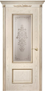 Дверь ДО Марсель с декором Золотая патина