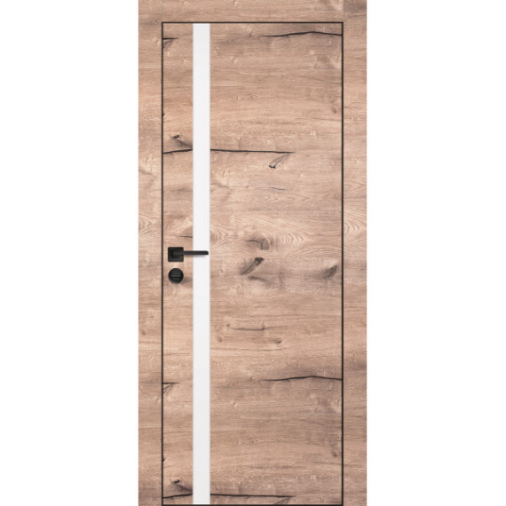 Дверь PX-8 черная кромка с 4-х ст. Белый мателак Дуб пацифик