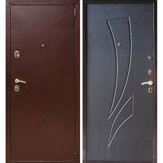 Дверь входная металлическая (железная) Граф Парус антик медь - венге