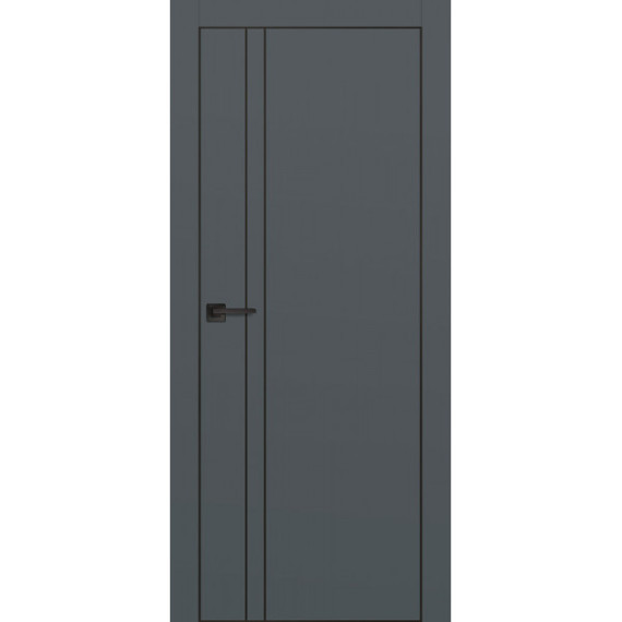 Дверь PX-20 черная кромка с 4-х ст.  Графит