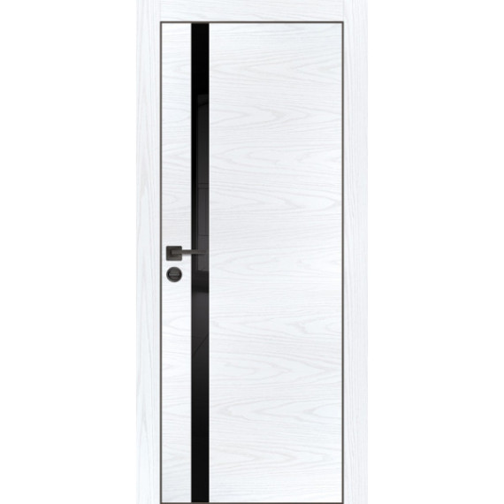 Дверь PX-8 черная кромка с 4-х ст. черный лакобель Дуб скай белый