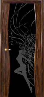 Дверь ДО Грация с пескоструйным рисунком4 Эбеновое дерево