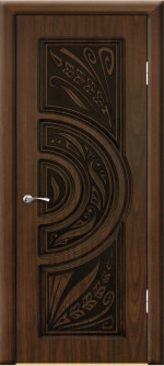 Дверь ДГ Соренто 3D Черное дерево матовое с коричневой патиной