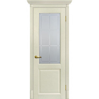 Дверь Тоскана-1 Сатинат с художественным рисунком решетка Ваниль