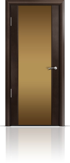 Дверь ДО Omega2 Венге Стекло: Широкое бронзовое