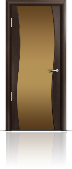 Дверь ДО Omega Венге Стекло: Широкое бронзовое