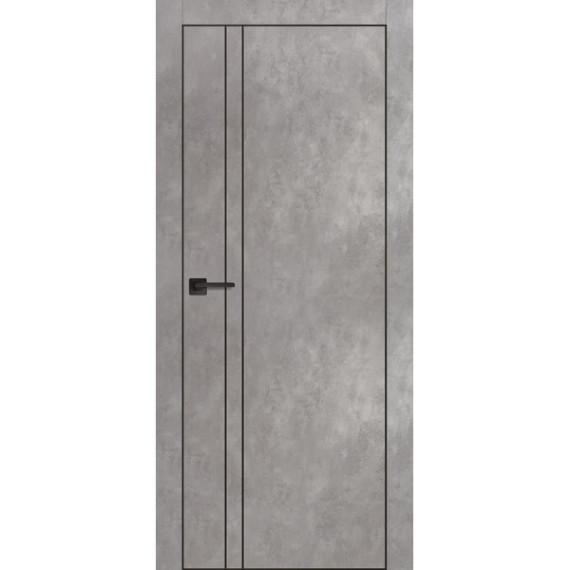Дверь PX-20 черная кромка с 4-х ст.  Серый бетон