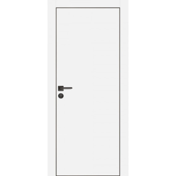 Дверь PX-1 черная кромка с 4-х ст.  Белый