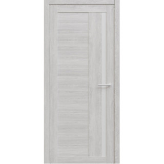 Межкомнатная дверь Валенсия Дуб нордик Эко-шпон Стекло белое