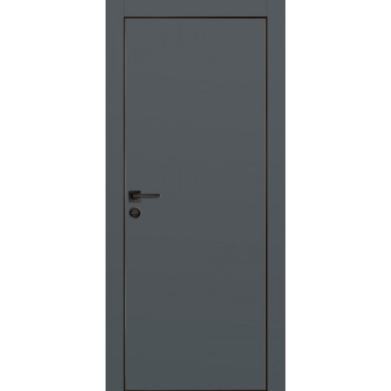 Дверь PX-1 черная кромка с 4-х ст.  Графит