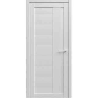 Межкомнатная дверь Валенсия Кедр снежный Эко-шпон Стекло белое