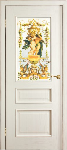 Дверь ДО Версаль остекление с фотопечатью Эмаль