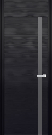 Дверь ДО 6D Стекло: Серебренный лак Цвет: Черная волна