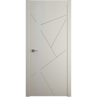Межкомнатная дверь Геометрия-6 ЛаттеВ цвет полотна Эмаль Стекло белое