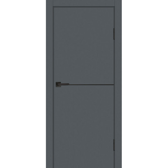 Дверь PX-19 черная кромка с 4-х ст.  Графит