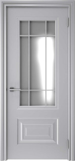 Дверь Смальта-46 Сатинат, решетка Серый ral 7036
