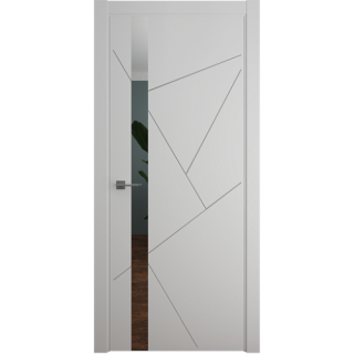 Межкомнатная дверь Геометрия-6 СерыйВ цвет полотна Эмаль Зеркало грей