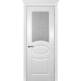 Дверь Смальта 12 Сатинат, гравированное Белый ral 9003