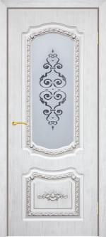 Дверь ДО Богема 3D Белый с серебряной патиной