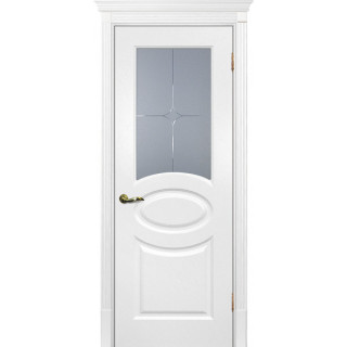 Дверь Смальта 12 Сатинат, гравированное Молочный ral 9010