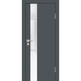 Дверь P-10 белоснежный лакобель Графит