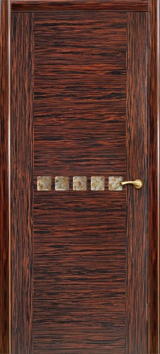 Дверь ДО Акцент с декоративным остеклением Эбеновое дерево