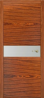 Дверь ДГ Соло вставка стекло чёрное Бразильский палисандр