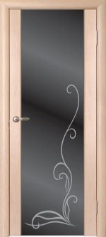 Дверь ДО Люкс-1 Черное стекло триплекс с рисунком