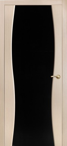 Дверь ДО Грация с остеклением (черное) Беленый дуб
