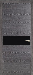Дверь ДГ Соло вставка стекло чёрное Тангентальный абрикос