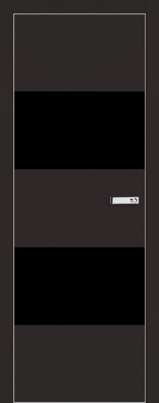 Дверь ДО 2VG Темно-коричневый Стекло: Черный лак