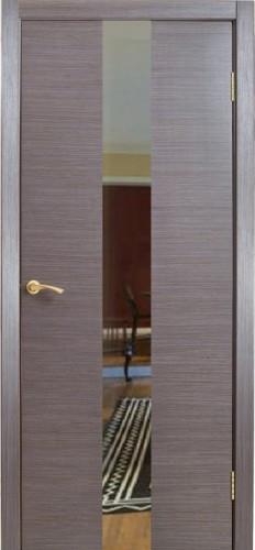 Дверь ДО Соната с остеклением (зеркало) Серый дуб