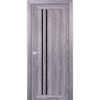 Дверь PSK-10 черный лакобель Ривьера грей